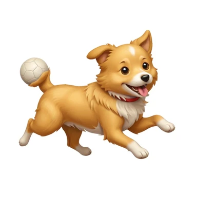 happy dog running after ball sticker