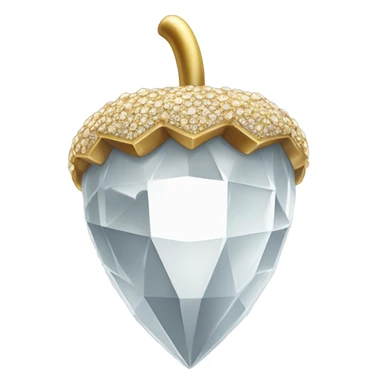 sparkling white diamond Acorn, with stem made of gold sticker