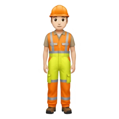 engineer hi-vis orange overalls standing full body sticker