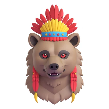 A native strong buff hyena with war bonnet  sticker