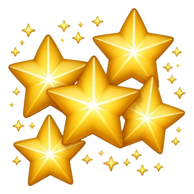 cluster of sparkling stars icon sticker