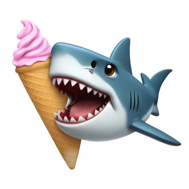 Shark eating ice cream  sticker