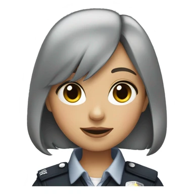 rabbit girl grey police sticker