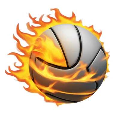 Volleyball on fire sticker