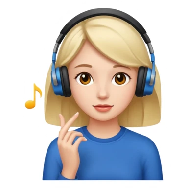 Girl listening music  sticker