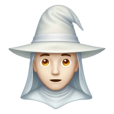 Pointy hat white ghost man sticker