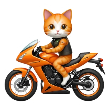 Create cat on Kawasaki bike sticker