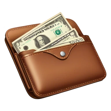 Wallet with cash sticker