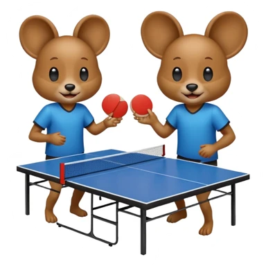 deux animaux qui jouent au ping pong sans la table sticker