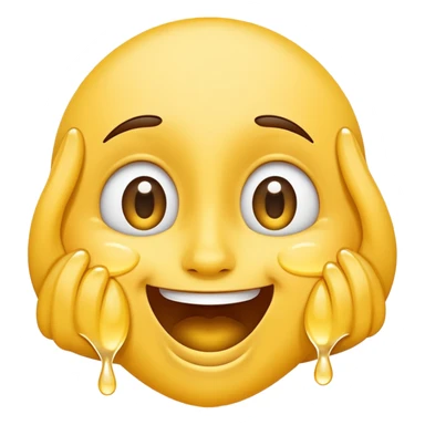 A joyful face emoji with wide eyes and a big smile, tears of laughter flowing.  sticker