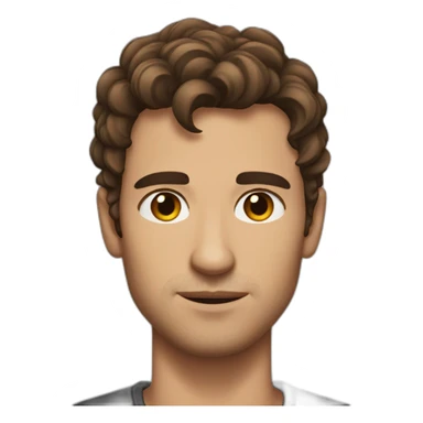 Brown haired man with a strong jawline and cheekbones while raising his eyebrow  sticker