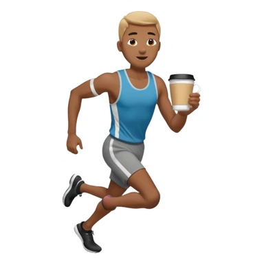Morning Coffee Runner black man  sticker