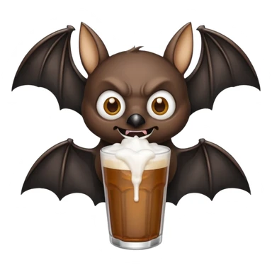 black bat drinkig sprite sticker
