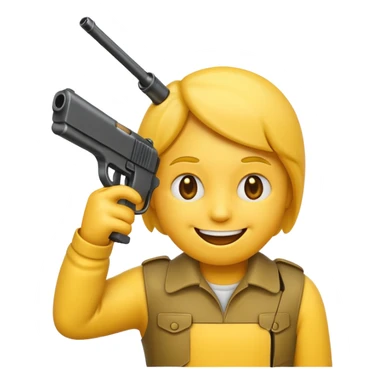 It should look like the standard smiling emoji which is ironically holding a gun to his head sticker
