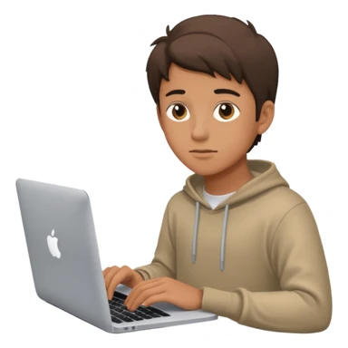 20 years old boy behind a macbook sticker