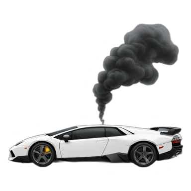 Un papi dans une lamborgini qui fume une pipe et la fumée est un fantome sticker