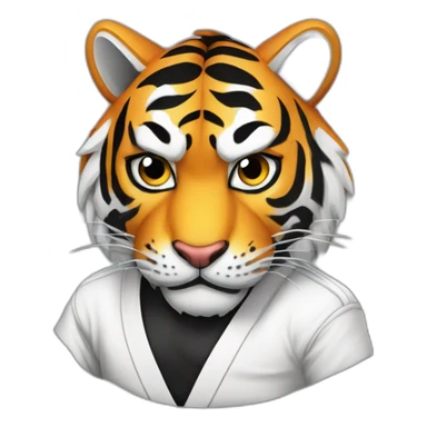 Tiger with evil face   jiu jitsu with his arms crossed sticker