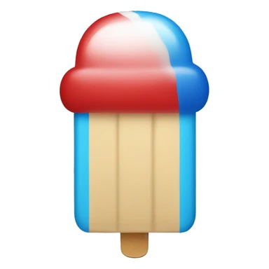 ice pop with red top white middle and blue bottom sticker