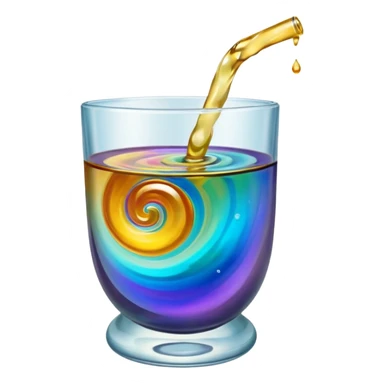 Oil on Water in  a glass  sticker