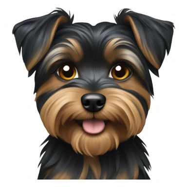 A mainly black dog Yorkshire-terrier/yorky mix sticker