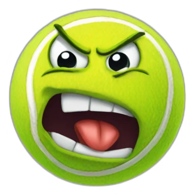 Angry tennis ball sticker