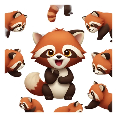 Red panda clenches his fist and is angry sticker