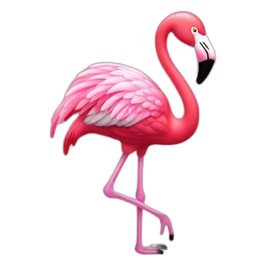 Pink flamingo in jewelry sticker