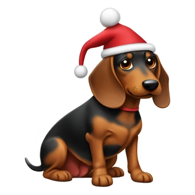 Teckel con gorro navideño  sticker