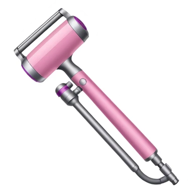 Pink Dyson Airwrap styling wand, long cylindrical barrel with rounded curling attachment, glossy pink body, silver accents, realistic sticker