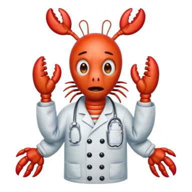 Scared lobster (I’m talking terrified) in jail scrubs sticker