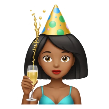 Black girl partying  sticker