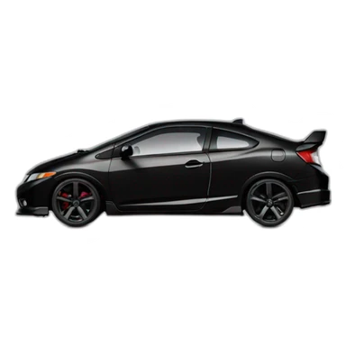 honda civic 2008 brazilian si black with black wheels sticker