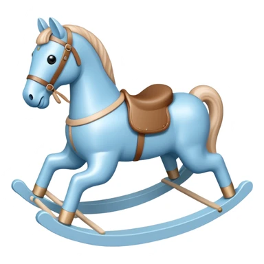 Pastel blue rocking horse toy sticker