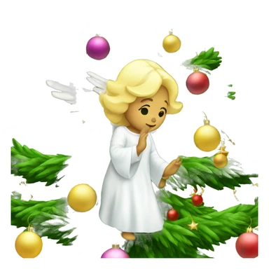 Christmas tree with angel sticker