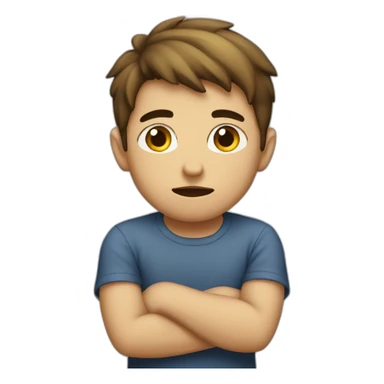 Boy with jealousy face  sticker