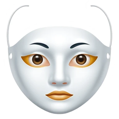 a sheet of white mask pack for face skincare beauty, transpalent holes on eyes and mouth, without real eyes and mouth sticker