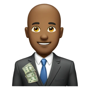 businessman with mone sticker