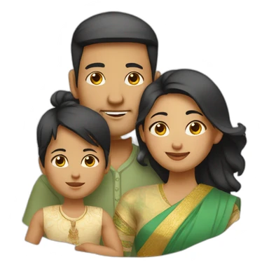 FamilyIndian father Chinese wife and mixed baby sticker