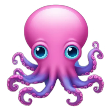 Pink and blue octopus with question mark sticker