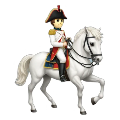 young napoleon on white horse sticker