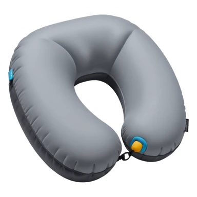 A compact inflatable travel pillow with a sleek surface and adjustable firmness. sticker