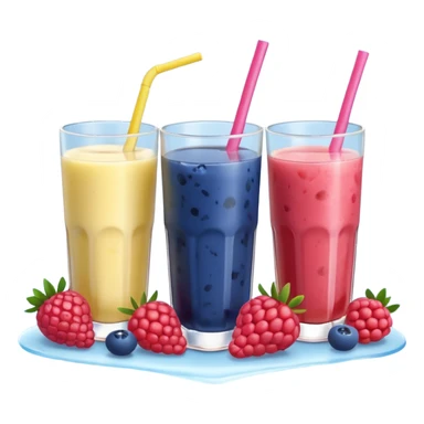 Juice contains: Strawberry Yoghurt, Blueberries, Apple Juice, Raspberries, Banana & Ice. In 3D. Aesthetic sticker