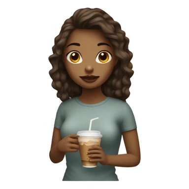Girl with cold coffee in hand sticker