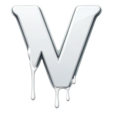 White dripping paint from the letter V sticker