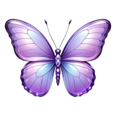 Lilac lavender Iridescent glass crystal butterfly sticker