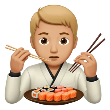 Man eating sushi sticker