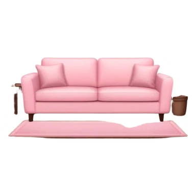 Living room in the of Powder Pink  color  sticker