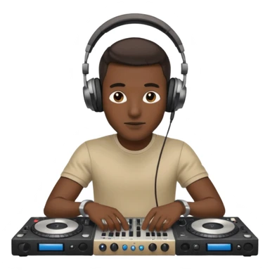 man dj with setup sticker