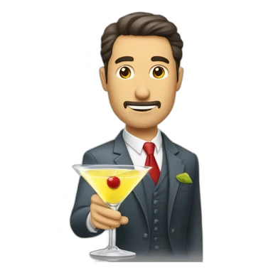 hombre calvo bebiendo dry martini sticker