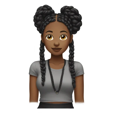 black woman with black boho braids baby tee sticker